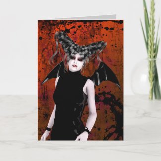 Beautiful Rage Gothic Vampire Art Greeting Card card