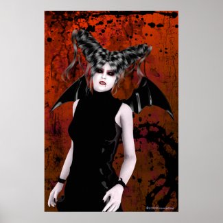 Beautiful Rage Gothic Vampire Art Poster print