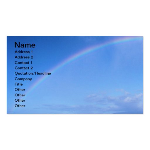 Beautiful Rainbow in Hawaii over the Pacific Ocean Business Card Templates
