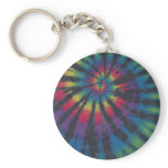 Beautiful Rainbow Swirl Spiral Tie Dye PhatDyes keychains