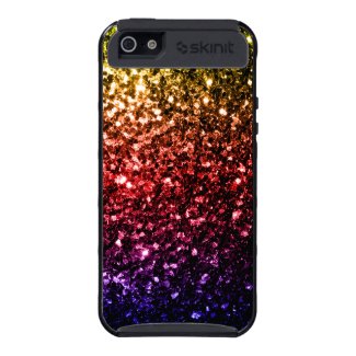 Beautiful rainbow yellow red purple sparkles iPhone 5 cases