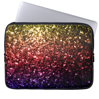 Beautiful rainbow yellow red purple sparkles laptop computer sleeves