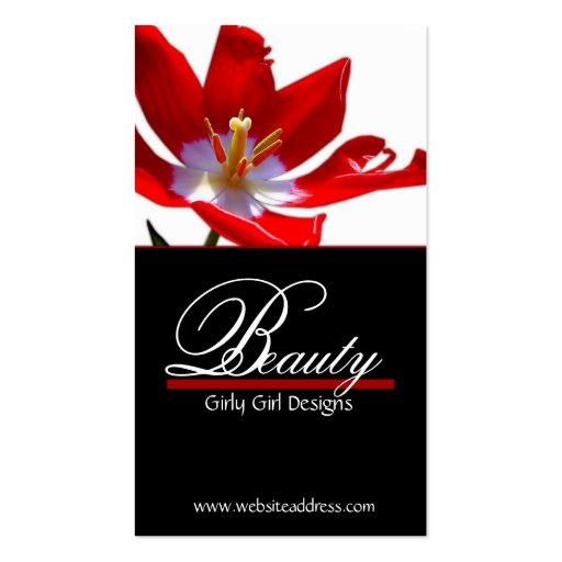 Beautiful Red Flower 2 Business Cards (front side)