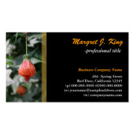 Beautiful red flower green business card. business card templates