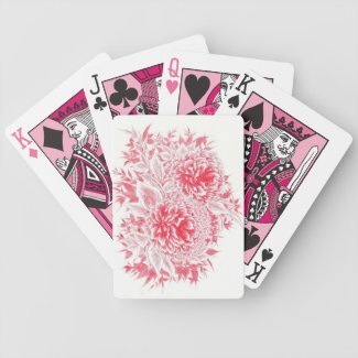 Beautiful Red Peony Playing Cards
