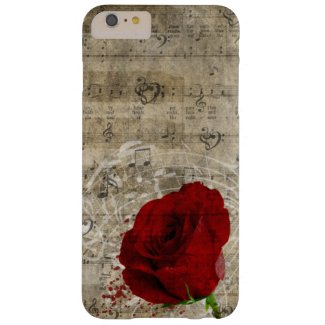 Beautiful red rose music notes swirl faded piano barely there iPhone 6 plus case