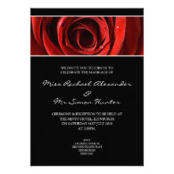 Beautiful Red Rose Wedding Invitiation- Black Announcement