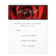 Beautiful Red Rose Wedding RSVP Invitations
