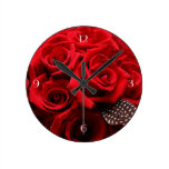 Beautiful Red Roses Clock