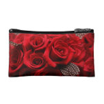 Beautiful Red Roses Cosmetic Bag