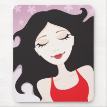 Beautiful relaxing or sleeping woman mousepad