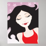 Beautiful relaxing or sleeping woman poster