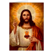 Beautiful religious Sacred Heart of Jesus image Card