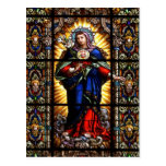 Beautiful Religious Sacred Heart of Virgin Mary postcards