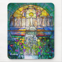 Beautiful Religious Stained Glass Photograph mousepads