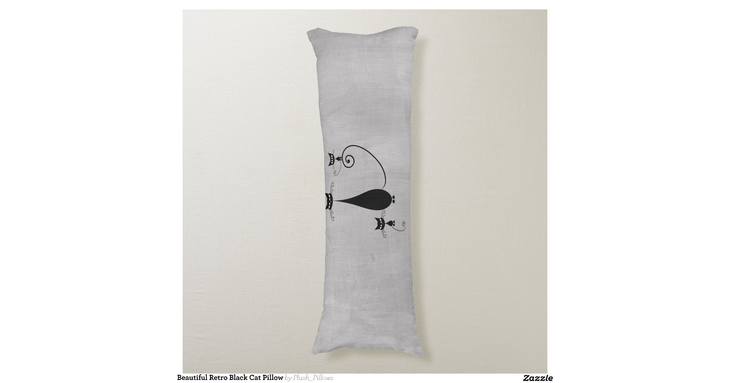 Beautiful Retro Black Cat Pillow Body Pillow | Zazzle