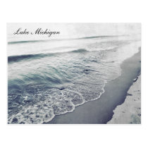 Beautiful Retro Lake Michigan Shoreline Beach postcards