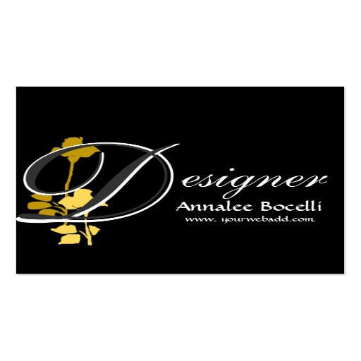 Beautiful Rose  Artist Designer Monogram Business Card
