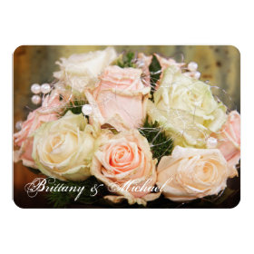 Beautiful Rose Bouquet Flower Wedding Invitations 4.5