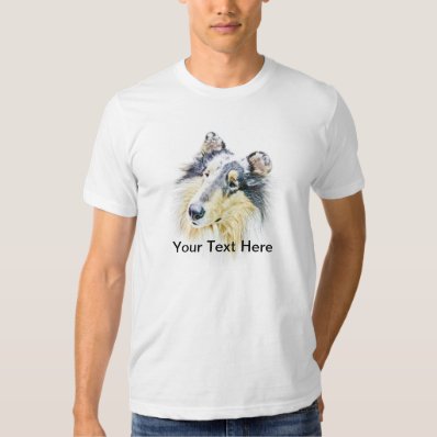Beautiful Rough Collie dog art Tee Shirt
