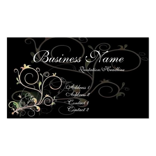 Beautiful Scrollwork Vines D1 - Business Cards (front side)