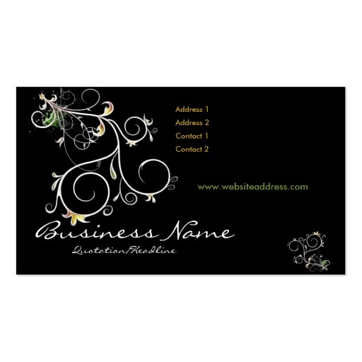 Beautiful Scrollwork Vines D2 - Business Cards