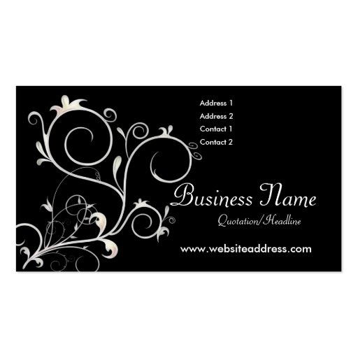 Beautiful Scrollwork Vines D3 - Business Cards (front side)