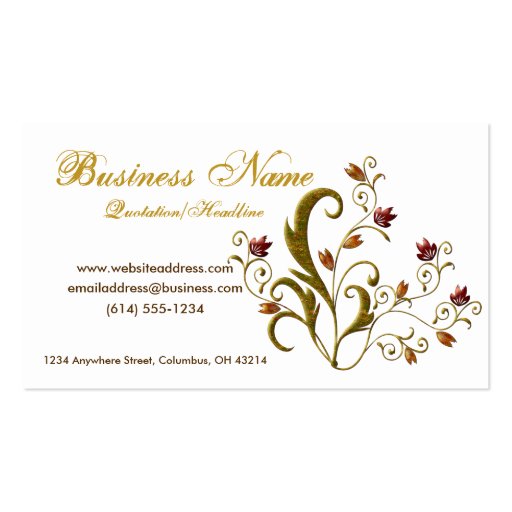Beautiful Scrollwork Vines D5 - Business Cards (front side)