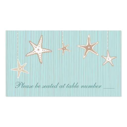 Beautiful Seashell Beach Wedding Table Place Cards Business Cards (front side)