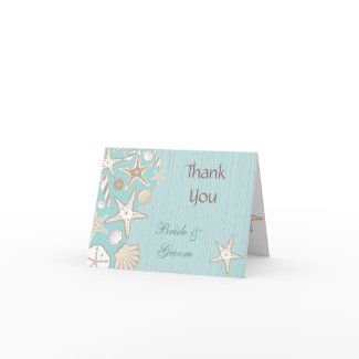 Beautiful Seashell Wedding Thank You Note card