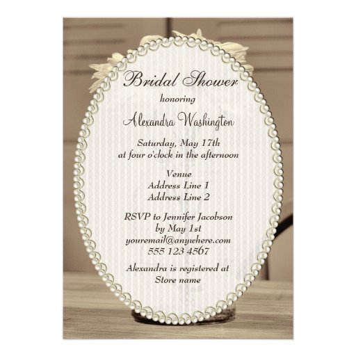 Beautiful Sepia Mason Jar & Daisies Bridal Shower Invitations