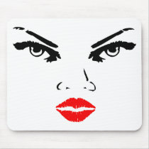 Beautiful Sexy lady red lipstick Mouse Pad