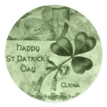 Beautiful Shamrocks Round Sticker
