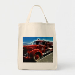 Beautiful Shiny Antique Red Fire Truck Art Tote Bags