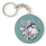 Beautiful Siberian Husky Key Chain
