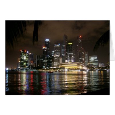 Beautiful Singapore At Night. Greeting Cards by animalpark