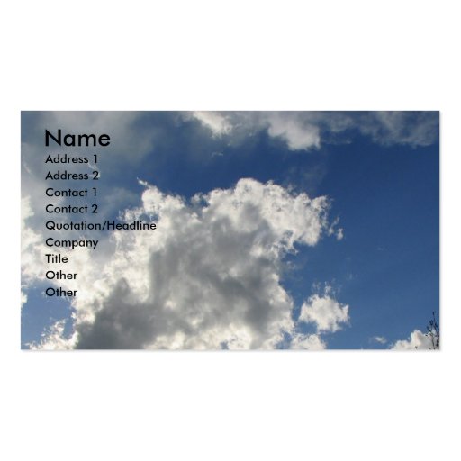 Beautiful Sky Business Card Template (front side)