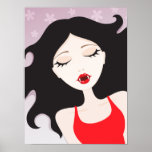 Beautiful sleeping vampire girl poster