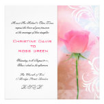 Beautiful, soft, pink rose wedding invitation