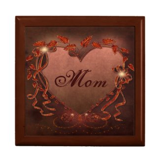 Beautiful Sparkle Heart Mom Jewelry Box zazzle_giftbox
