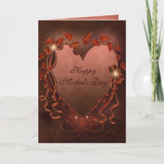 Beautiful Sparkle Heart Mother's Day Card zazzle_card