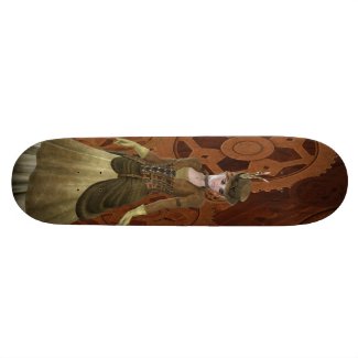 Beautiful Steampunk Girl Gears Skateboard zazzle_skateboard