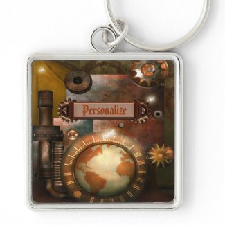 Beautiful Steampunk Personalized Key Chain zazzle_keychain
