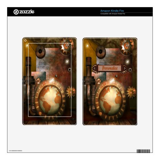 Beautiful Steampunk Personalized Kindle Skin