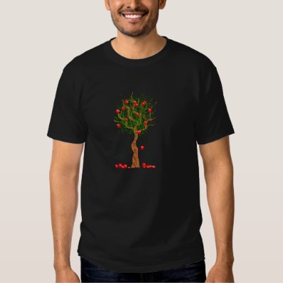 Beautiful Stylized Apple Tree with Falling Apples Shirt