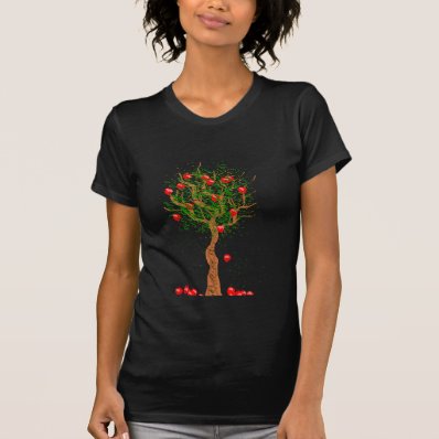 Beautiful Stylized Apple Tree with Falling Apples Shirt