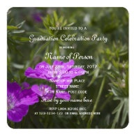 beautiful summer purple garden flowers graduation custom invitations