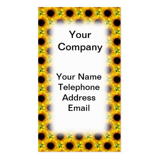 Beautiful Sunflower Field Texture Business Cards (front side)