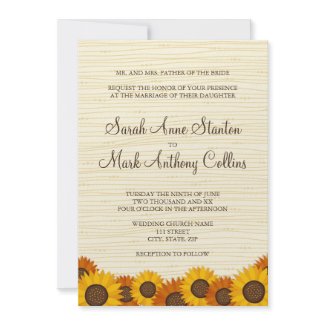 Beautiful sunflowers wedding invitation zazzle_invitation