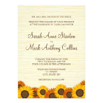 Beautiful sunflowers wedding invitation